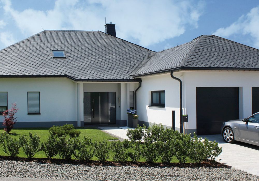 moderne architektur dachschiefer