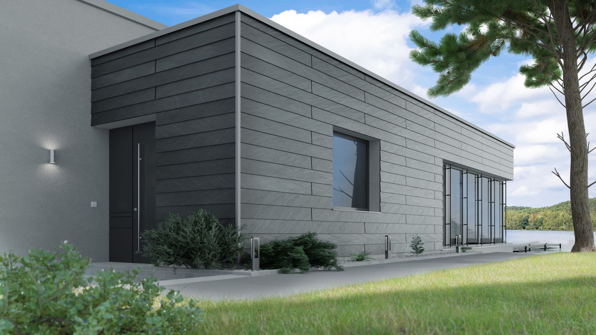 Modernes Haus mit MAGOG VENEO Slateplank® Optik.